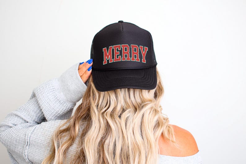 Merry Christmas Otto Trucker Hat, Merry Gift Hat, Merry Christmas Cap