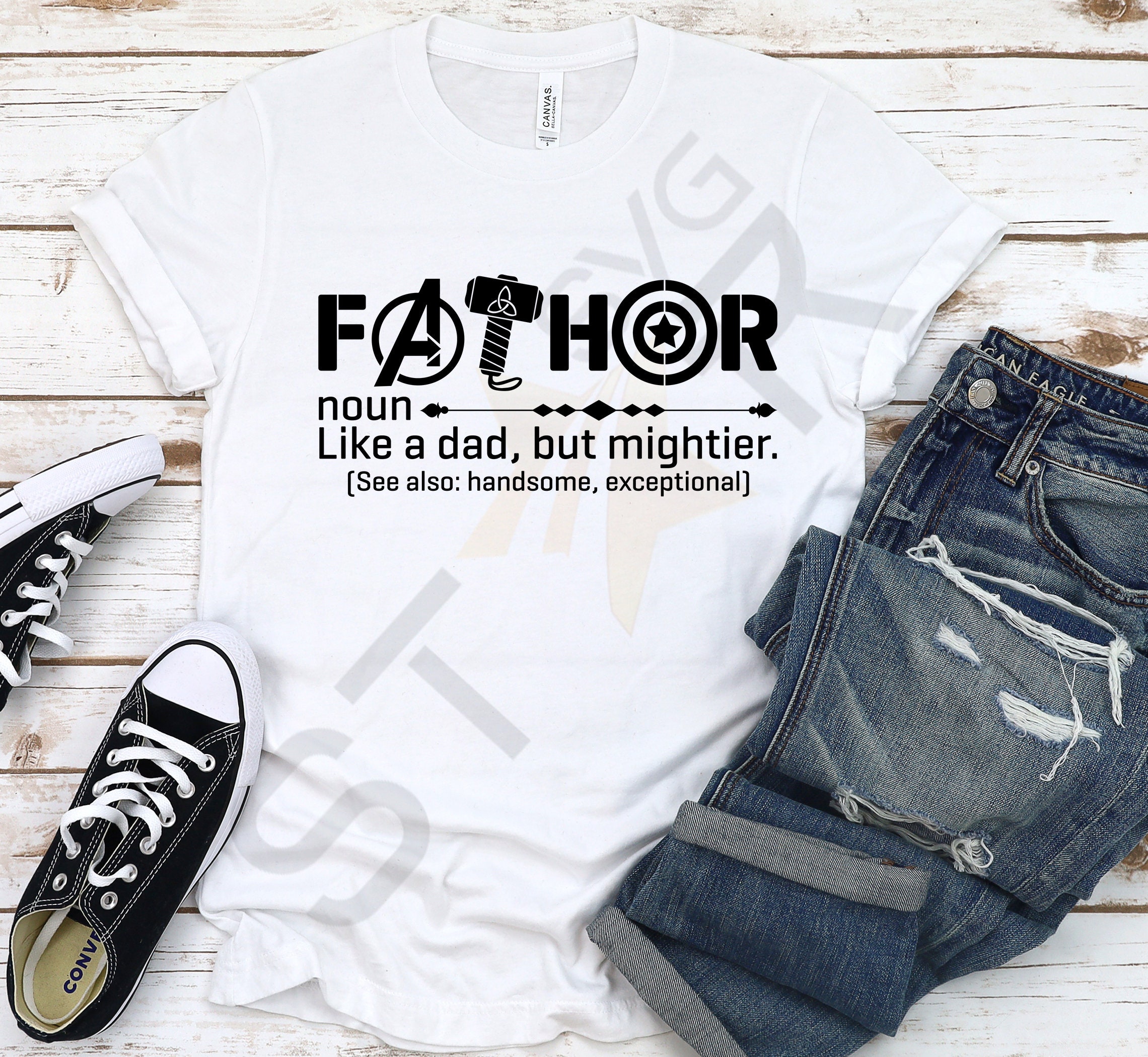 Fathor T-shirt Svg Like Dad Just Way Mightier Father's - Etsy
