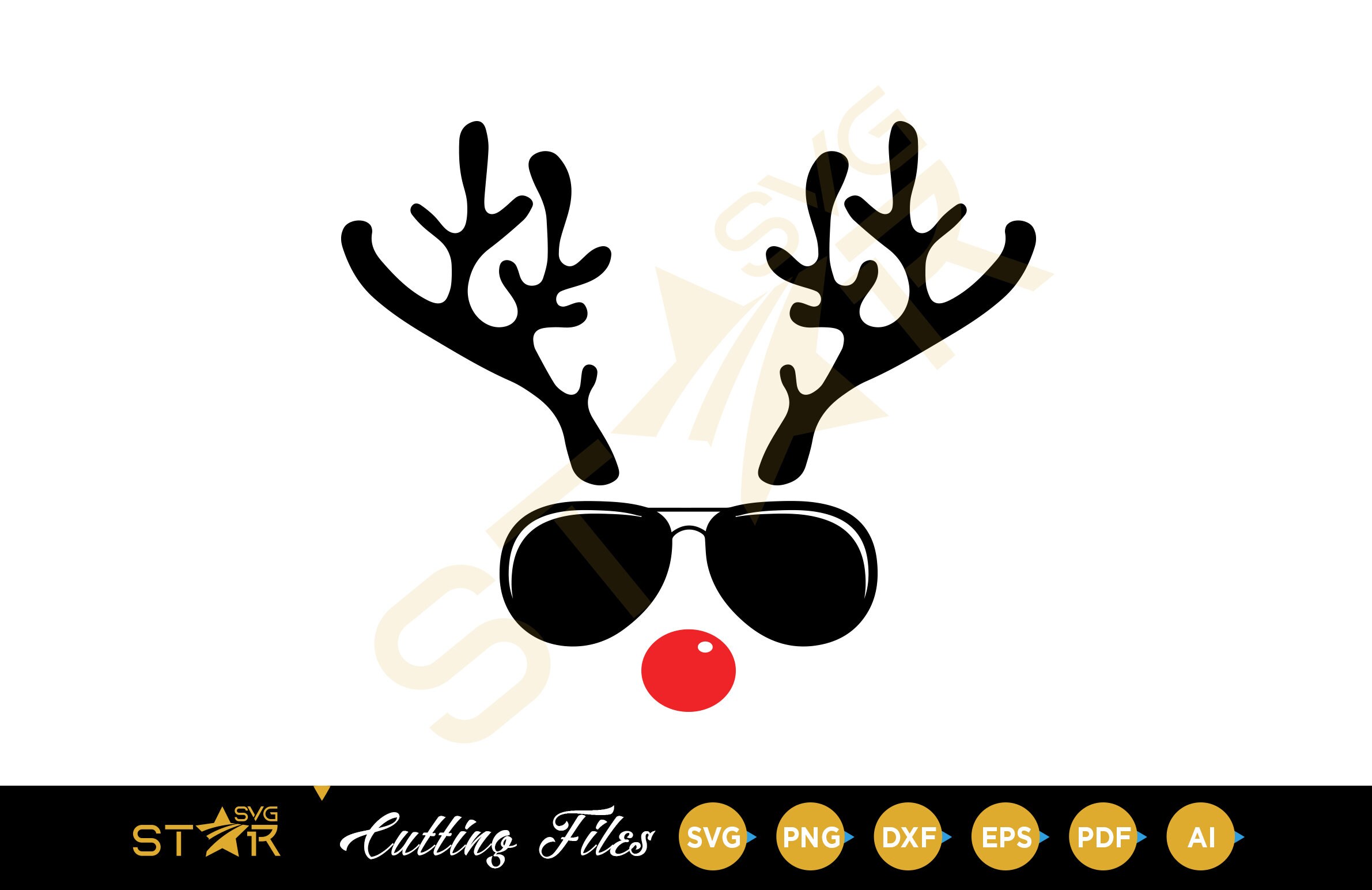 Reindeer Glasses Red Noise SVG Christmas Svg Christmas Etsy