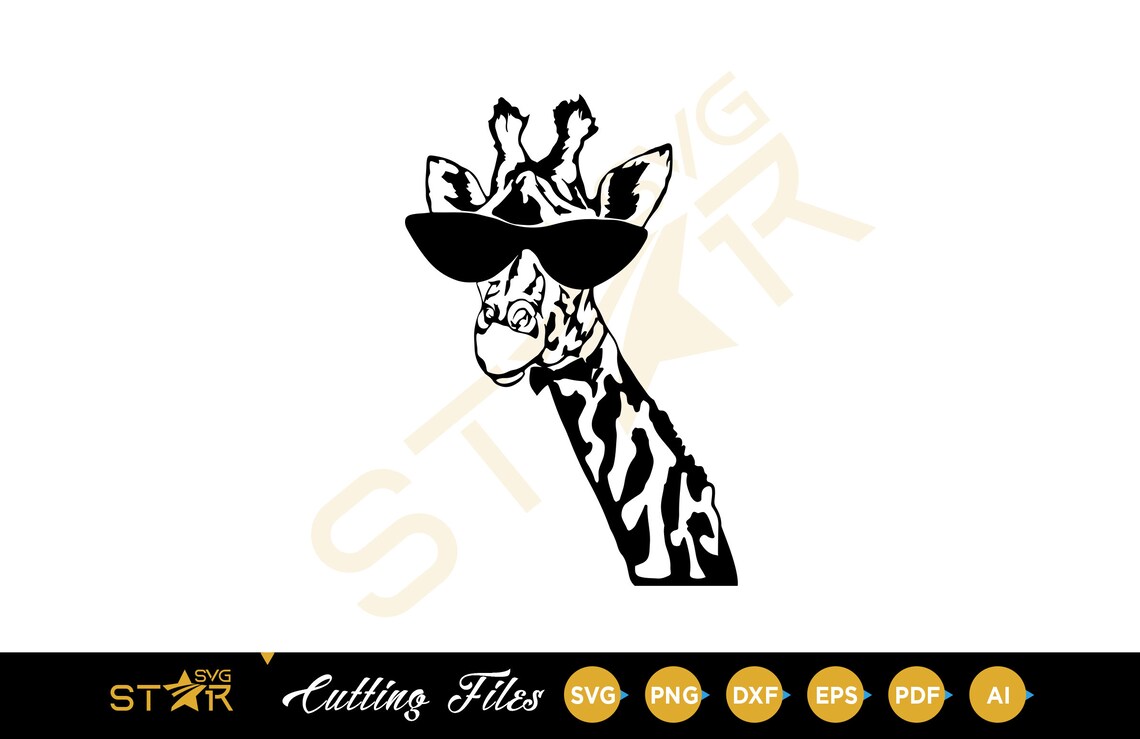 Giraffe With Glasses SVG Safari Peeking Animal Svg Africa | Etsy