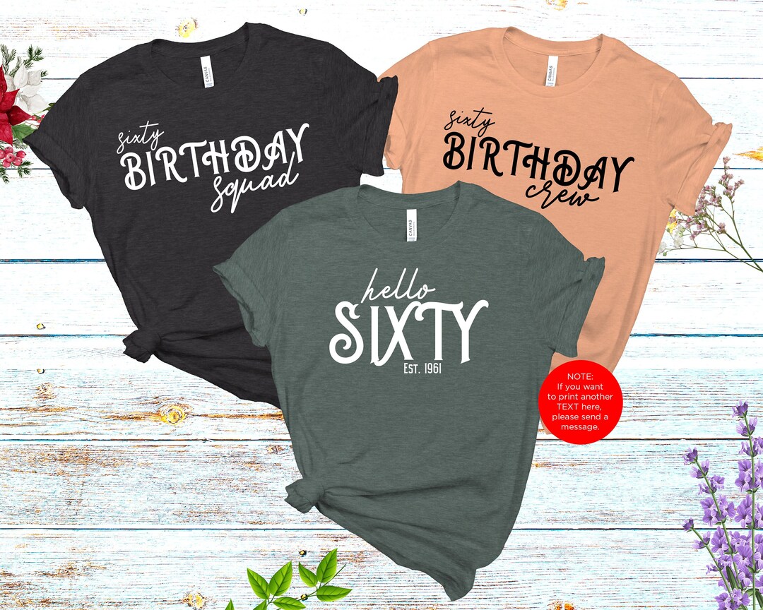 Hello Sixty Svg, Birthday Group Svg, Birthday Crew, Birthday Squad ...