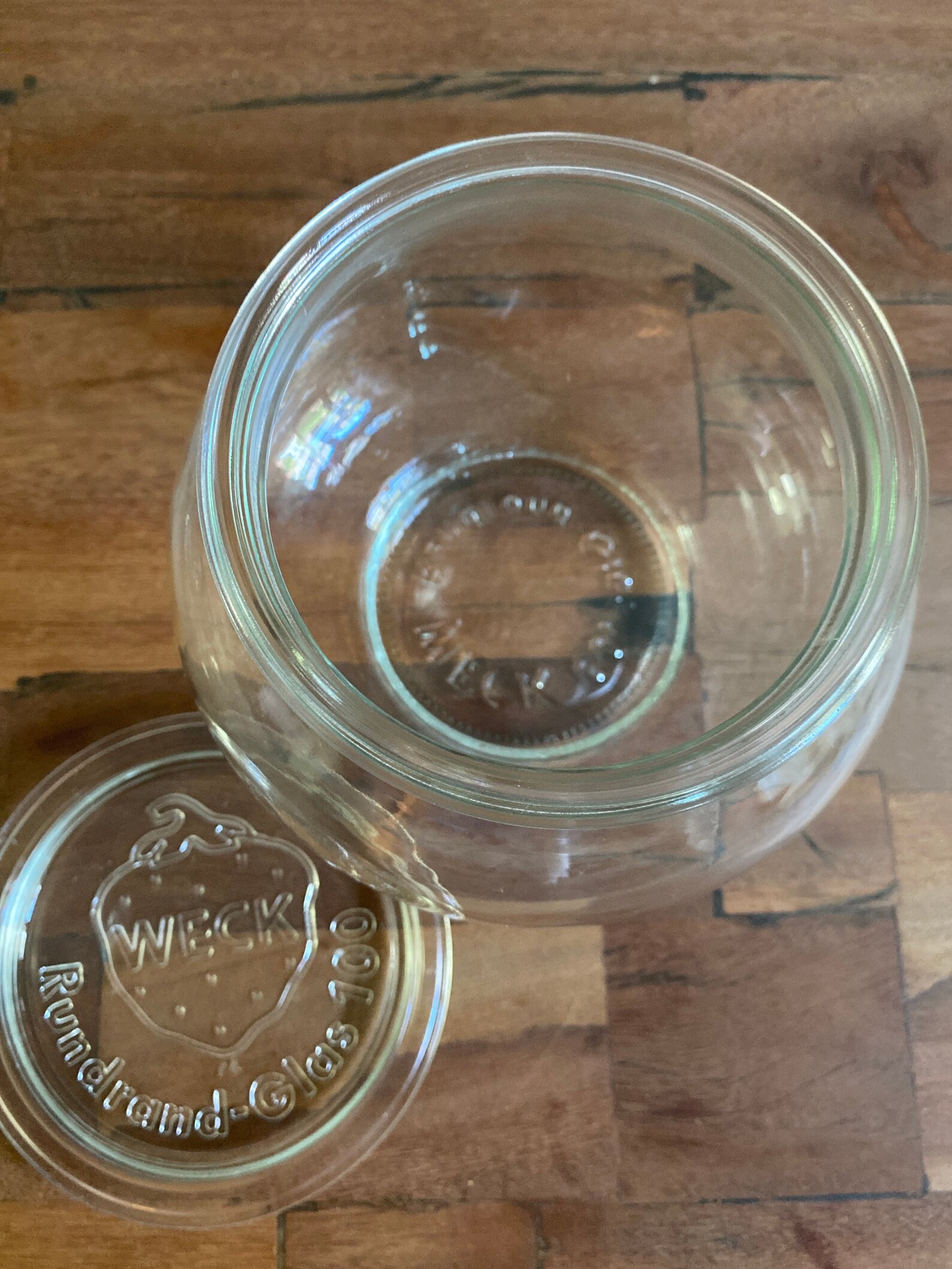 Weck Vintage Glass Canning Jar Rundrand Glas100 Etsy