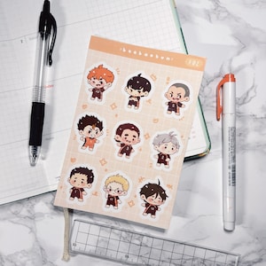 Sports Anime Sticker Sheet / Anime Sticker Sheet / Volleyball Boys Sticker Sheet / Kawaii Sticker Sheet / Cute Anime Sticker Sheet