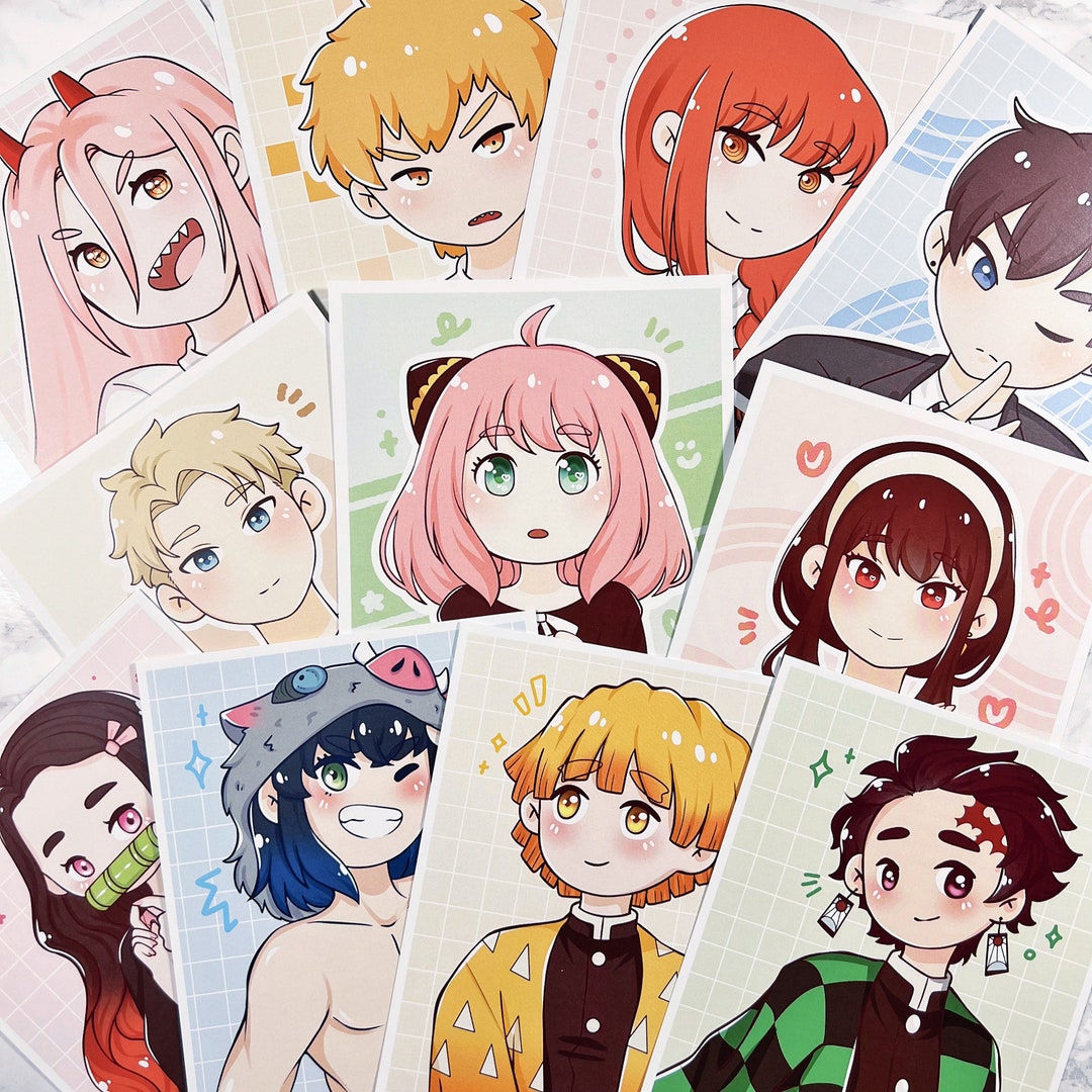 Anime Art Print Bundle / Anime Art Prints / Cute Anime Art / Etsy