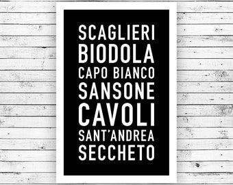Elba - Beach Decor, Beach Print, Typography Print, Beach Wall Art, Beach Art, Beach Poster, Beach Sign (Unframed)