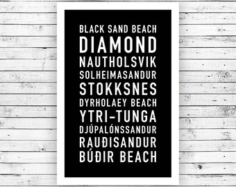 Island - Strand Dekor, Strand Druck, Typografie Druck, Strand-Wand-Kunst, Strand-Kunst, Strand Poster, Strand Zeichen (ungerahmt)