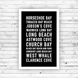 Bermuda - Beach Decor, Beach Print, Typography Print, Beach Wall Art, Beach Art, Beach Poster, Beach Sign (Unframed)
