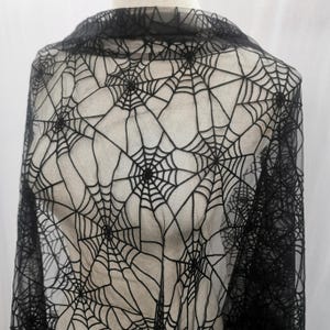 Spider web flocked on mesh 58&#39;&#39;/150 cm wide spider web fabric by the yard