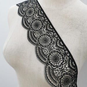 Black Spiderweb Embroidery Lace Trim: Halloween Applique, 80mm