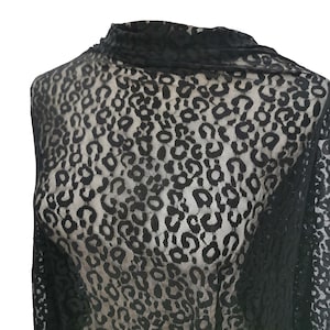 Tessuto leopardato elasticizzato in 4 direzioni: tessuto per reggiseno nero - tagliato su misura