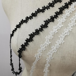 Black star lace ribbon Star trims 15 mm width  Halloween supplies Halloween lace trim by the yard
