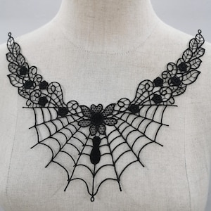 Black Embroidery Lace Collar: Halloween Choker, Steampunk Style