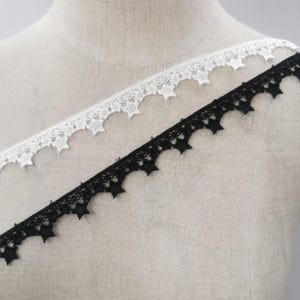 Black star lace ribbon Star trims 20 mm width  Halloween supplies Lace Trim Halloween by the yard