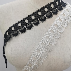 Black moon Lace trim Halloween supplies  45 mm Black embroidery lace for Halloween choker steampunk Gothic lace trim by the yard