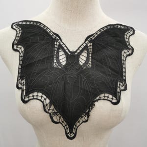 Black  bat Embroidery Lace Collar: Halloween Costume Sewing Supplies, Steampunk Style
