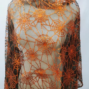 27X58 inches Gold Spider web fabric Glitter spider web fabric Halloween fabric NOT ONE YARD