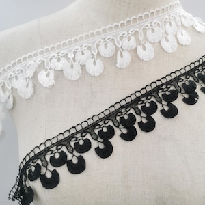Halloween Crescent Moon Tassel Lace Trim - 45mm Wide