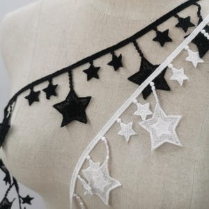 Star Tassel Embroidered Lace  Stars lace trim 65 mm width Halloween supplies by the yard or wholesale
