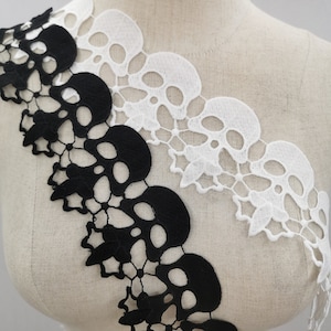 70 mm Black skull lace trim Halloween sewing supplies Gothic wedding decor Dem Bone lace Halloween skull lace by the yard