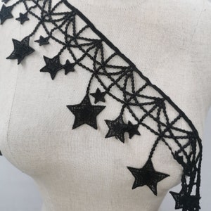 12 Colors Star Tassel Embroidered Lace  Stars lace trim 10 cm width Halloween supplies by the yard