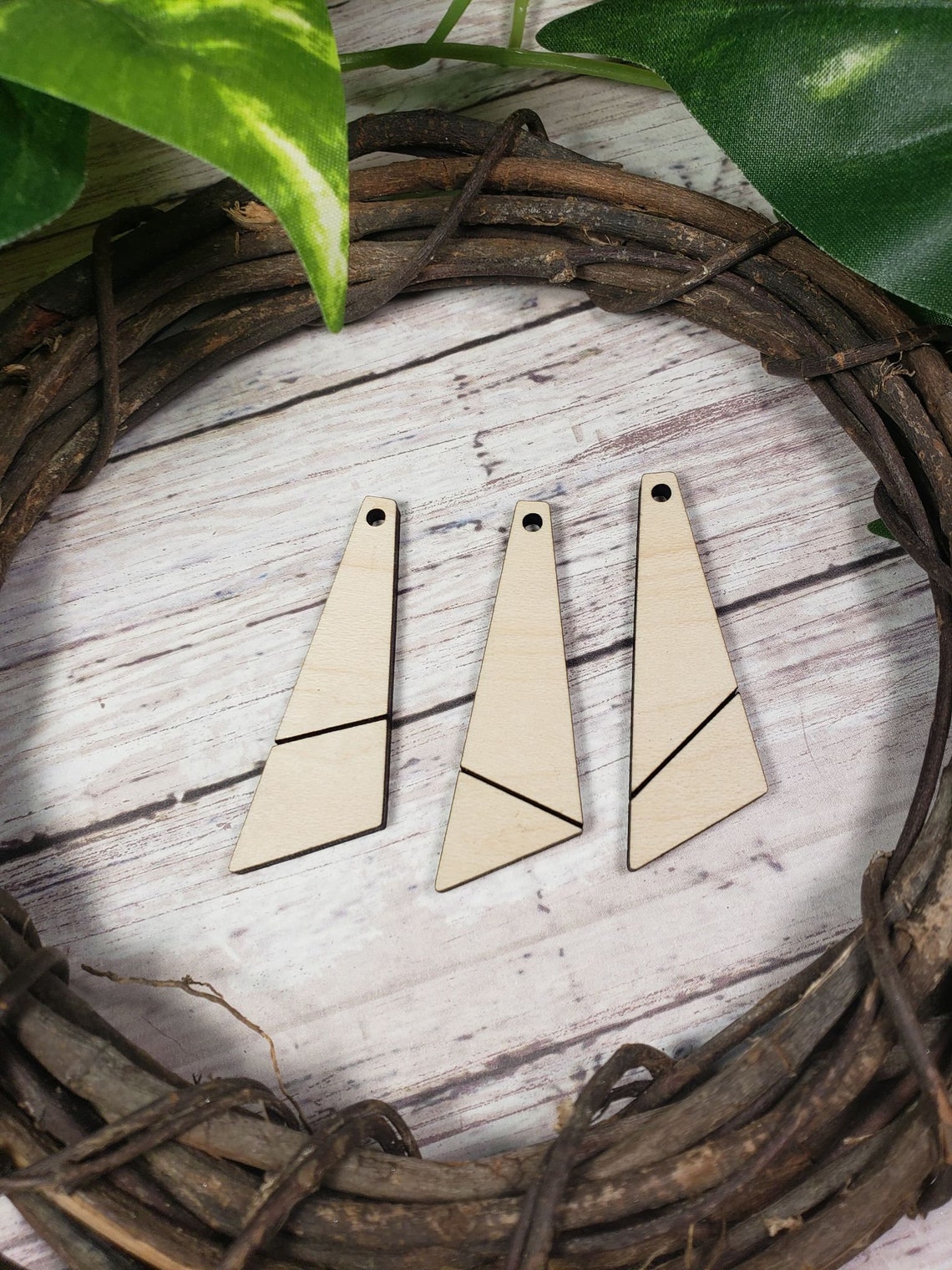 Wooden Earring Blanks 5 Pairs DIY Earrings Unfinished Dangle Etsy