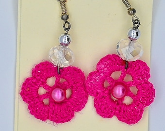 Earrings_Crocheted Pearl!