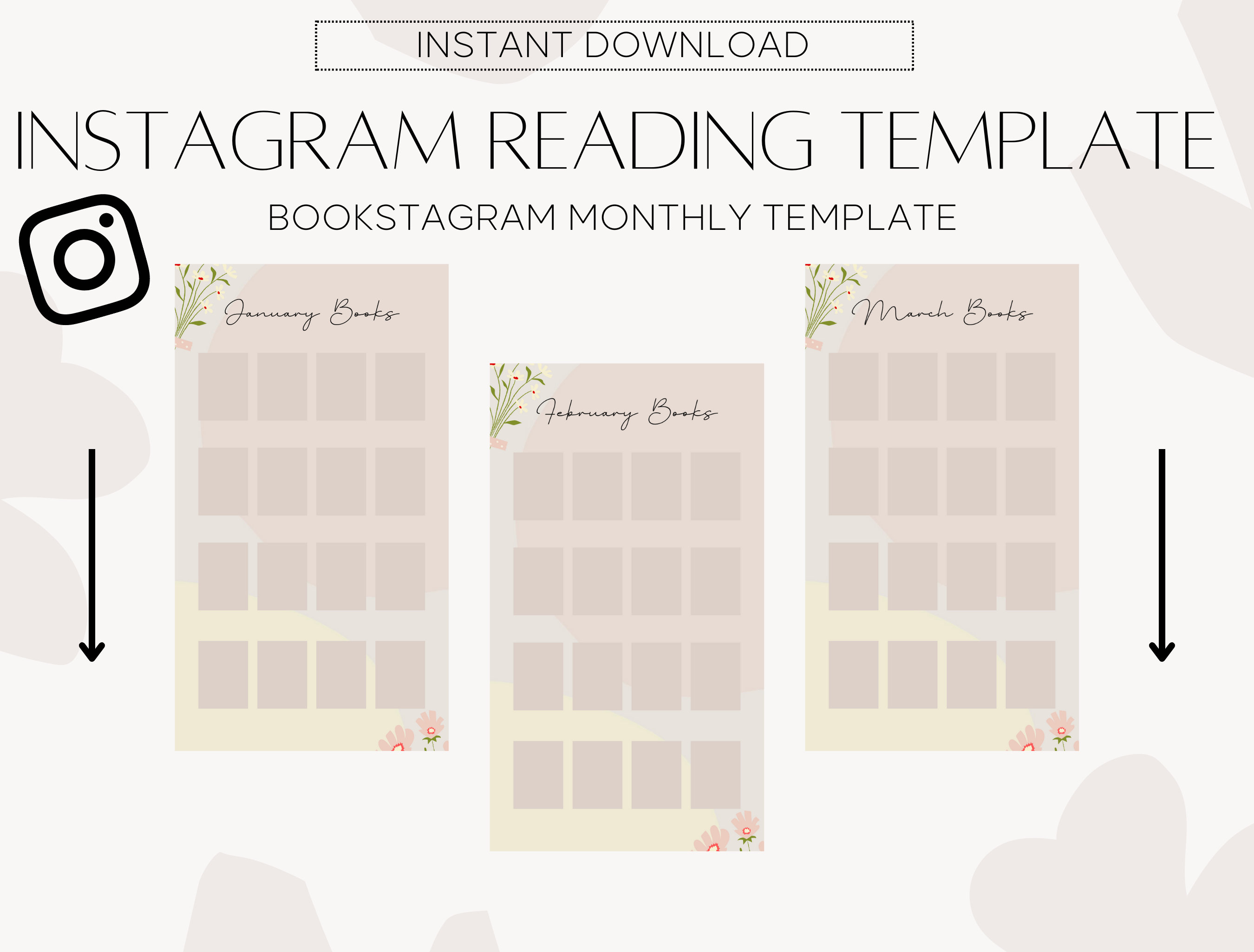 BOOKSTAGRAM Reading Template Instagram Story Monthly Reading Template BOOKSTAGRAM Reading Template Instagram Story Monthly Reading Template