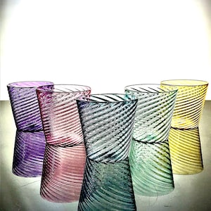 glass twisty cups, handblown (single glass)