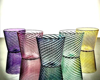glass twisty cups, handblown (single glass)