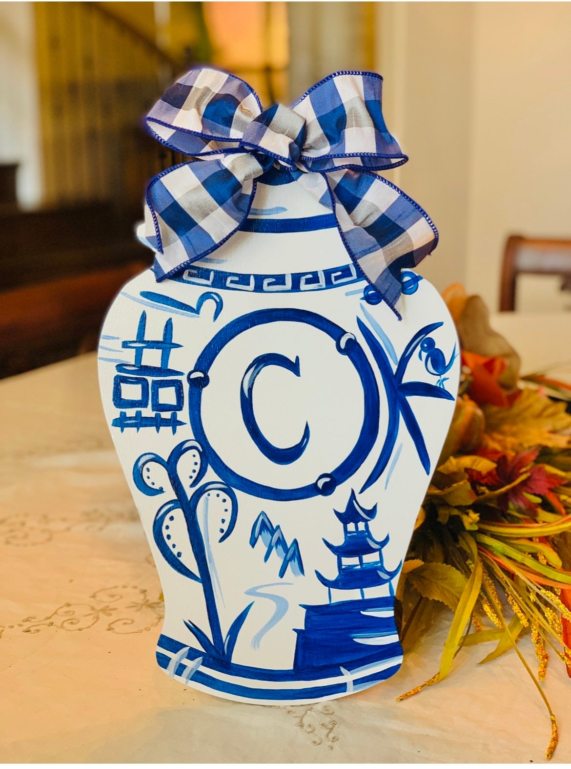 Ginger Jar Door Hanger Blue & White Chinoiserie 16 Etsy