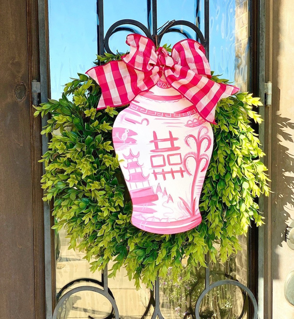 Pink and White Ginger Jar Door Hanger 16 Easter or Etsy