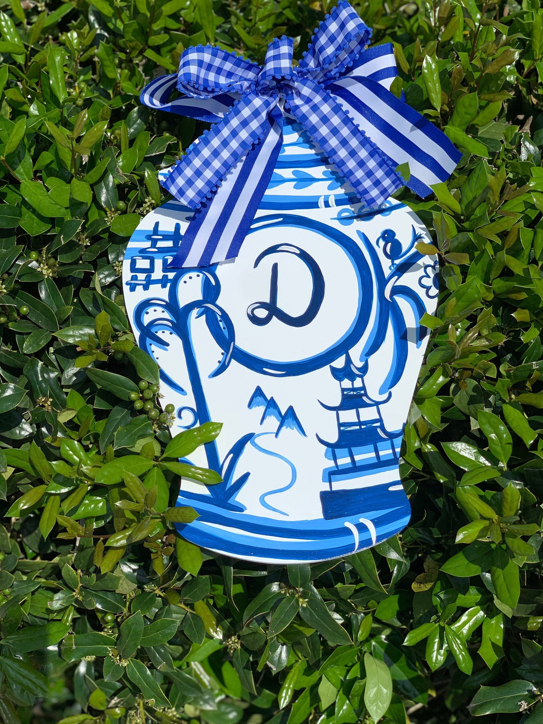 Ginger Jar Door Hanger Blue & White Chinoiserie 16 Etsy