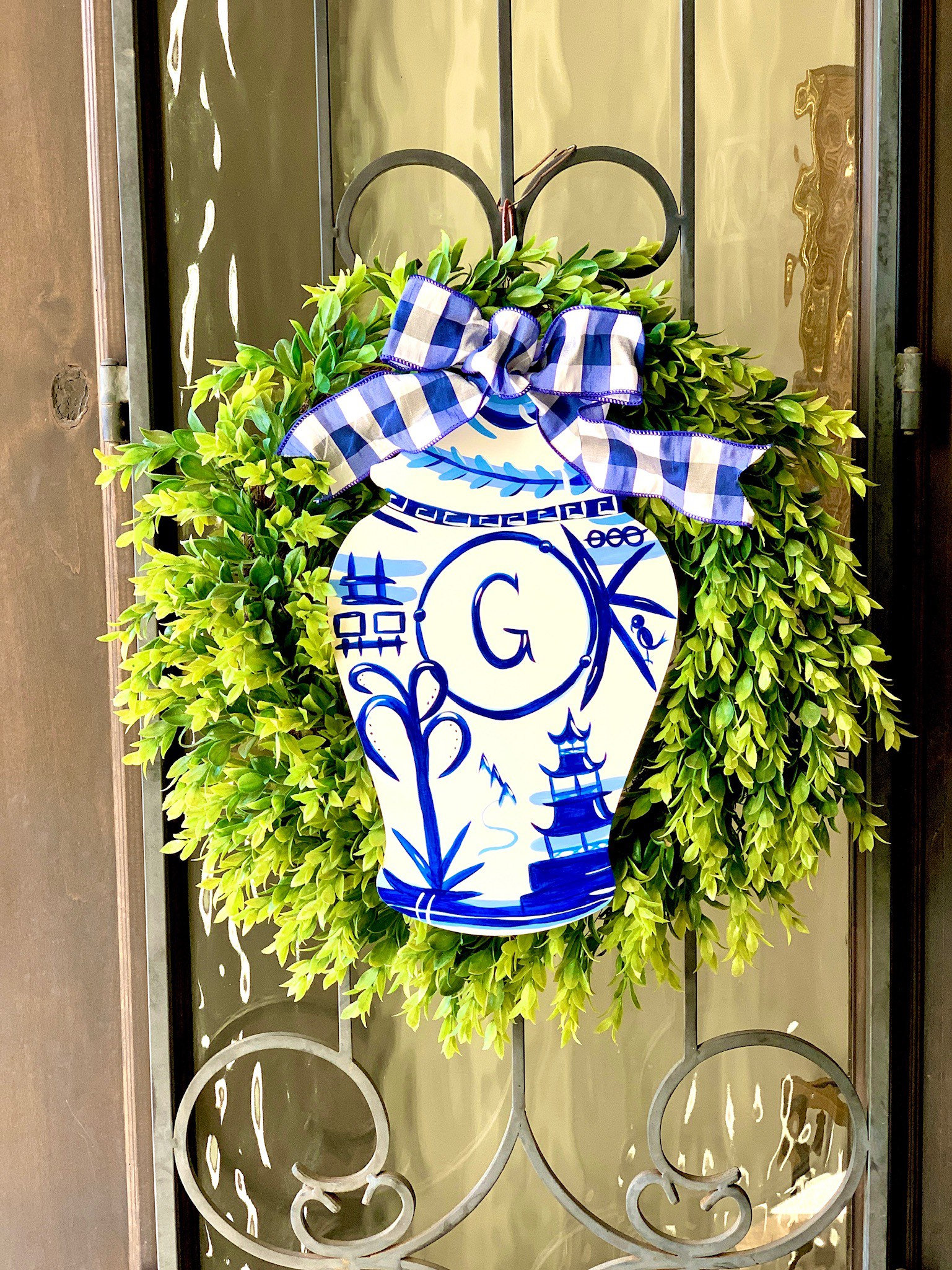 Ginger Jar Door Hanger Blue & White Chinoiserie 16 Etsy