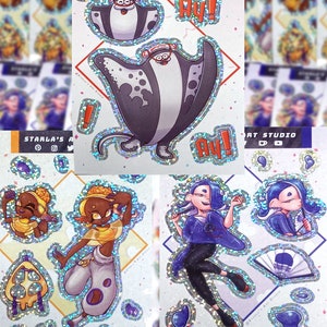 Splatoon 3 Inspired Holo Sticker Sheets: Shiver, Frye, Big Man | Deep Cut
