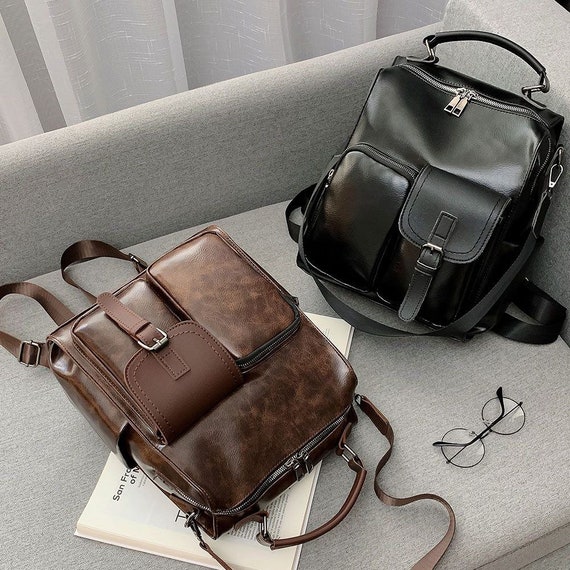 Limited Edition Backpack Vegan Leather Backpack Vintage - Etsy
