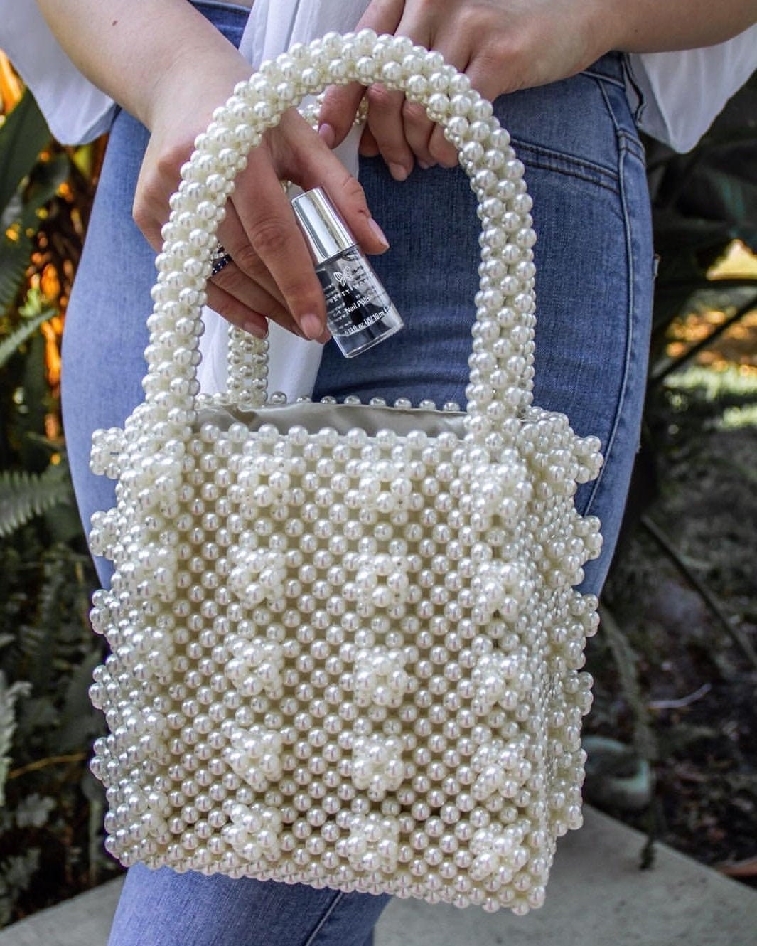 Pearl Handbag Luxury Beaded Bridal Faux Pearl Clutch Box Bag
