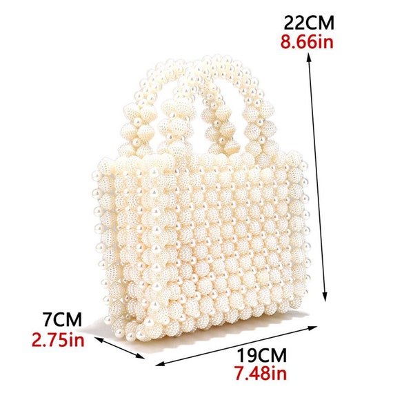 Buy Pearl Handbag Evening Clutch Beaded Bridal Faux Pearl Bag Online in  India 