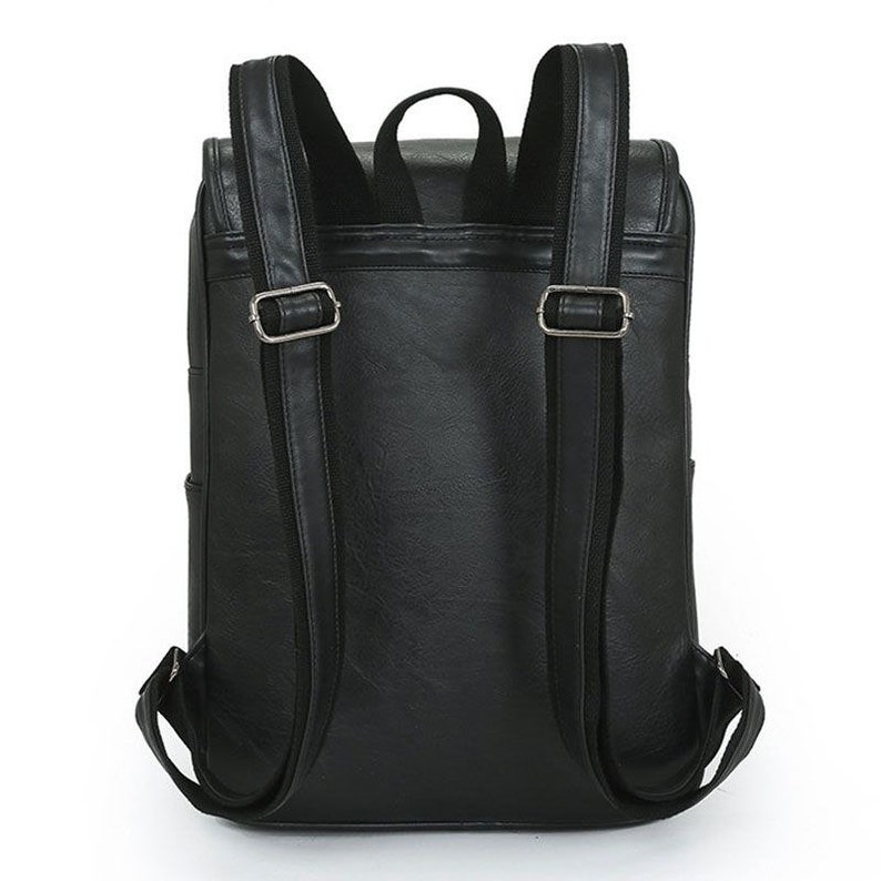 Vegan Leather Backpack Bookbag Travel Bag Vegan Gift Etsy