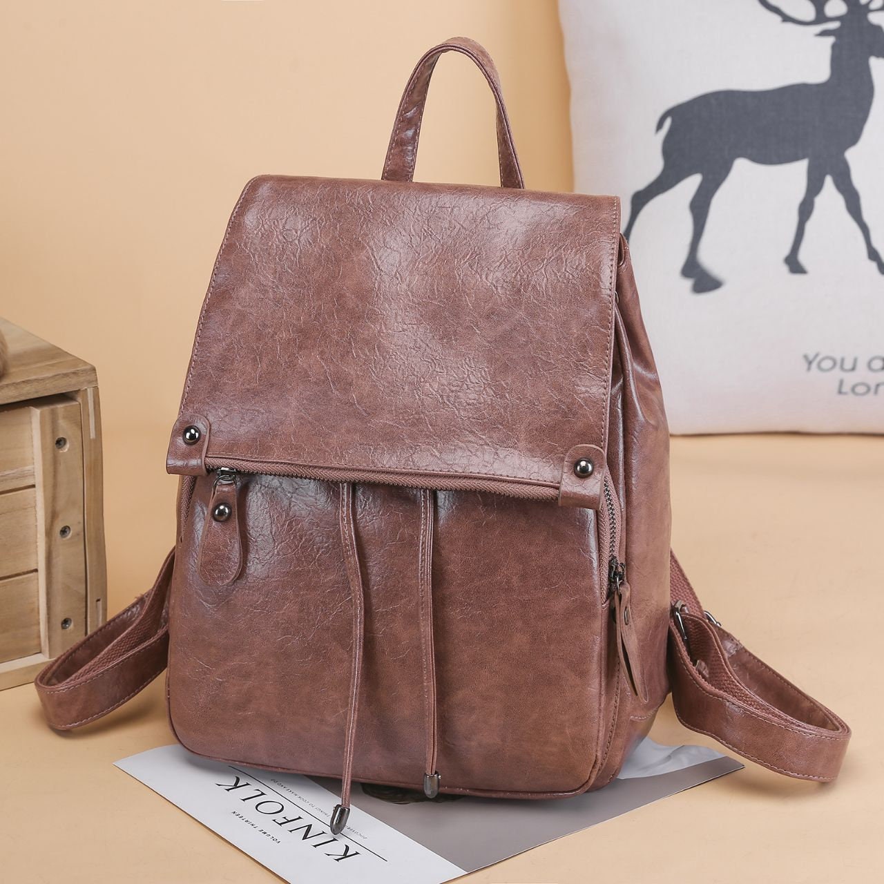 Vegan Backpack Leather Bag Travel Bag Vegan Gift Vintage Etsy