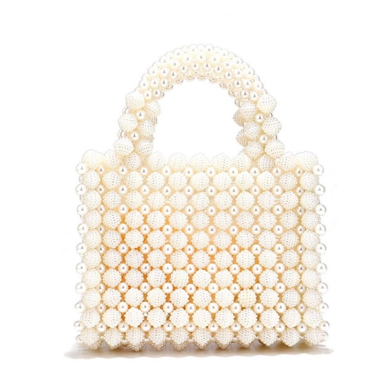 Shrimps Willow Gingham Pearl Handbag Navy & cream | WoodWood.com