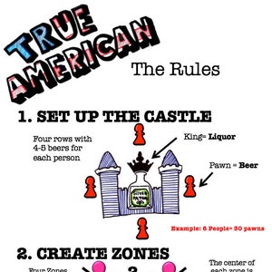 True American- Drinking Game Board