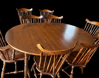 Esszimmertisch und Stühle im Vintage-Set mit 8 Stühlen und ausziehbarem Tisch