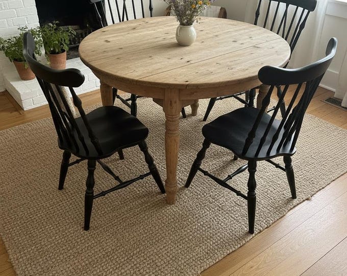 Set of 4 Black Windsor Dining Chairs – Farmhouse Spindle Back Chairs ...