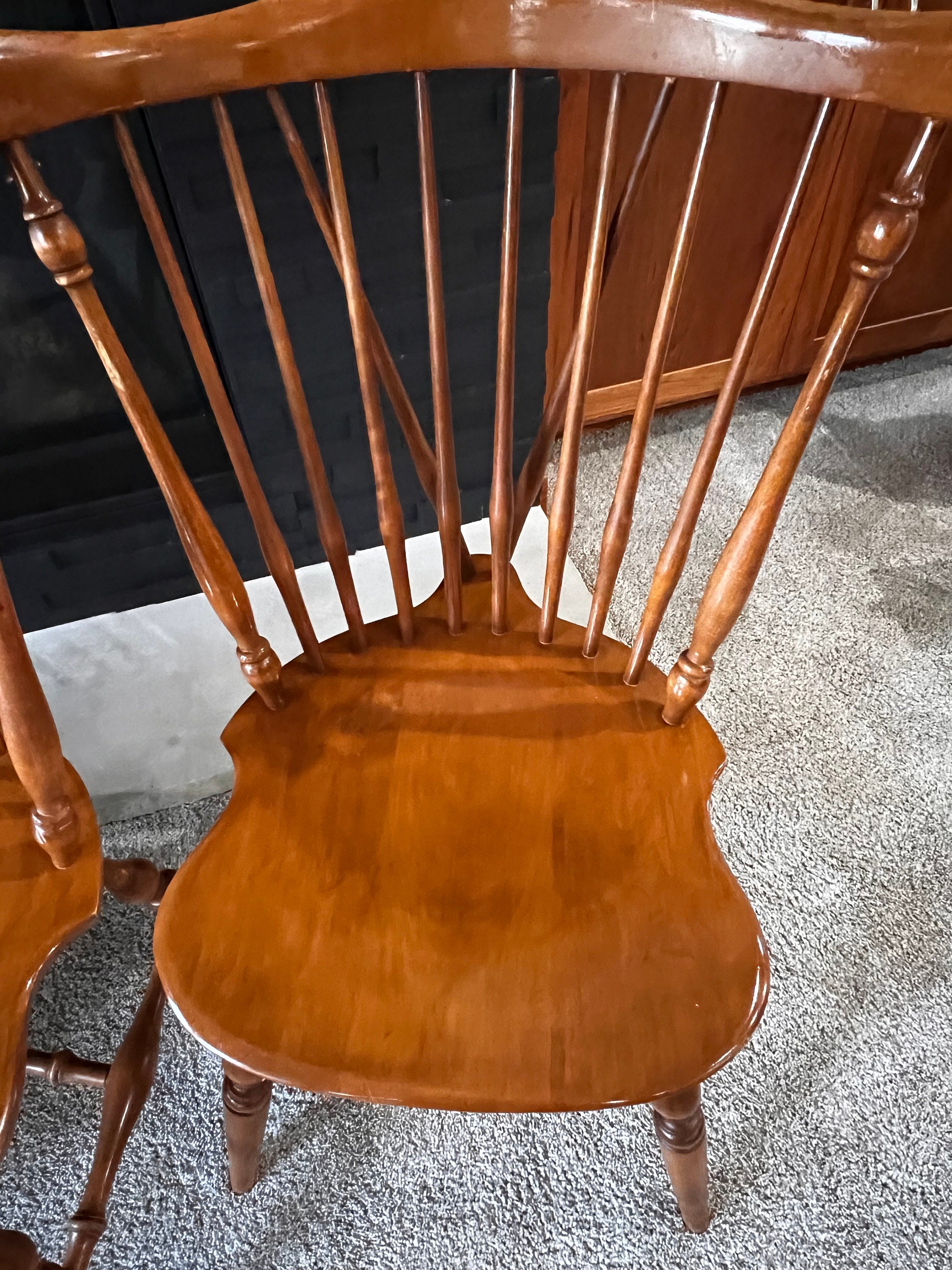 Ethan Allen Fiddle Back Windsor Chairs price is for the Set Etsy