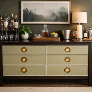 green emerald velvet dress Changeme Solid Wood Dresser with 6 Drawers main image 1