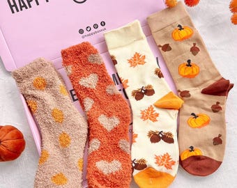 Autumn Fluffy Socks Gift Box | Self Care Cozy Socks