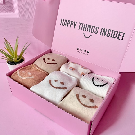 Winter Socks Gift Box | Plush Cosy Socks, Smiley Face & Teddy Bear Designs