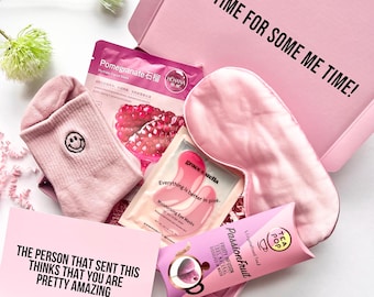 Self Care Gift Box | Korean Face Mask, Smiley Socks & Eye Mask