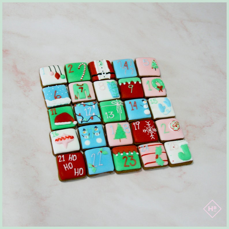 Christmas Countdown Cookie Calendar Etsy