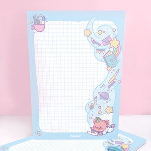 Pigleaf Imagine A5 Bloc de notas ⋰ 50 hojas ⋰ papel de carta del Bloc de notas de papel ⋰ almohadilla estacionaria forrada A5 ⋰Doro dekawaii ⋰ papel de carta ⋰ papel penpal